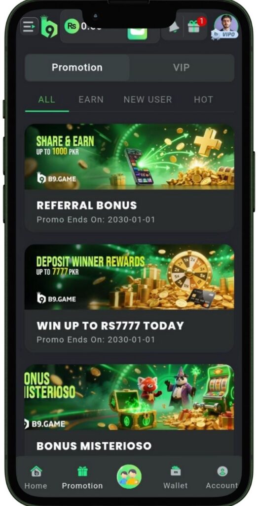 Vip Promotions of B9 Game